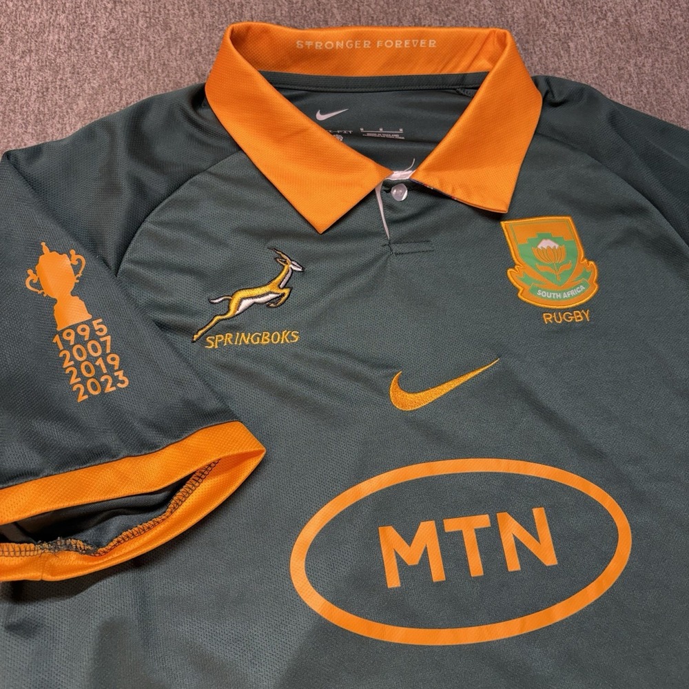 Nike South Africa Springboks Rugby Polo Shirt Jersey Men's M